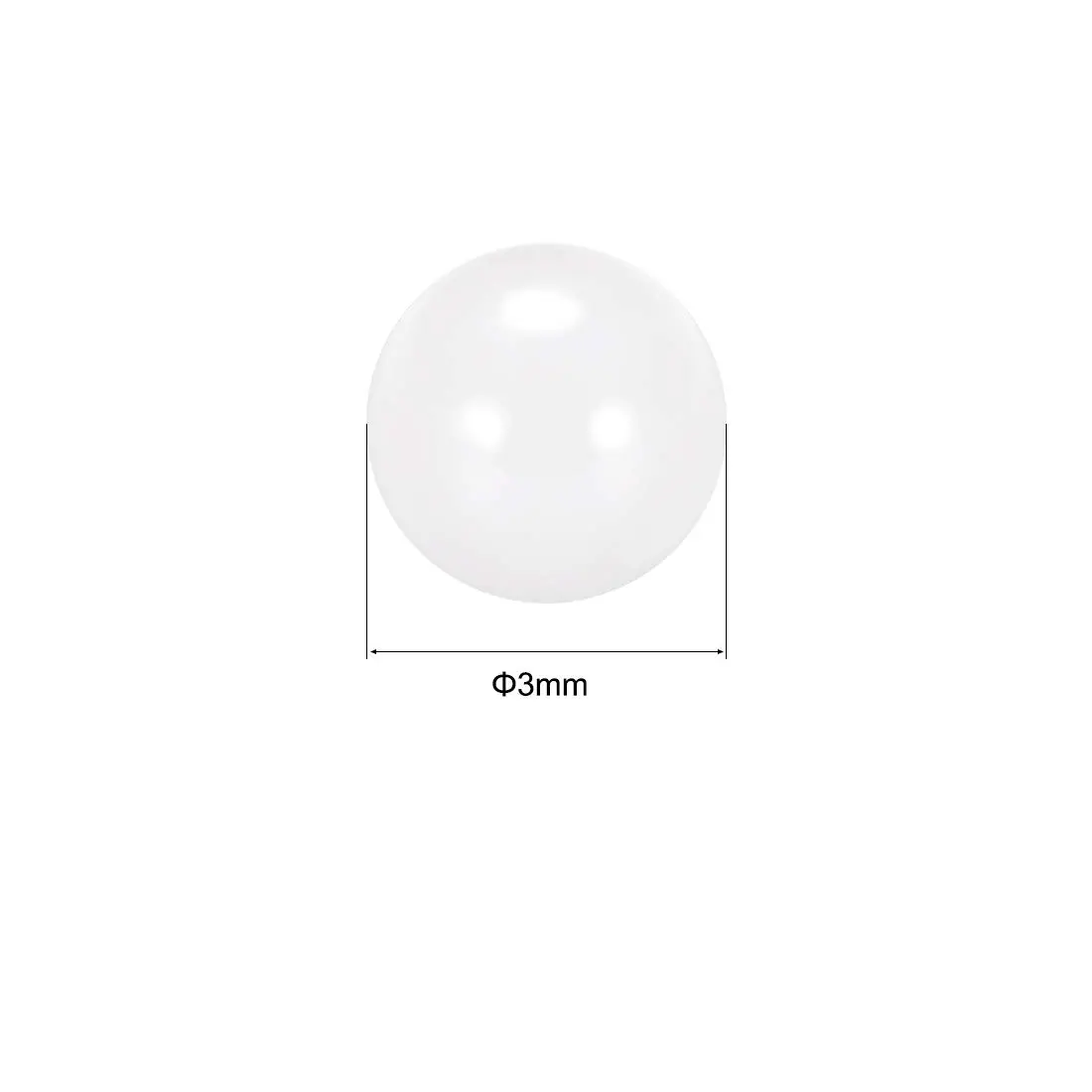 uxcell 3mm Ceramic Bearing Balls G5 Precision (10 Pieces) | Zirconium Oxide ZrO2 Balls for Industrial Applications - view 2