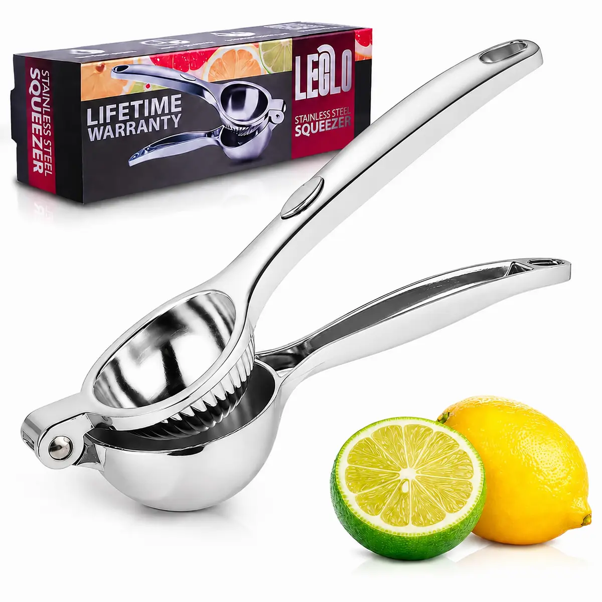 LEGLO Stainless Steel Lemon Squeezer Handheld Juicer for Limes & Small Oranges | 20 cm (7.9 in) - main product image