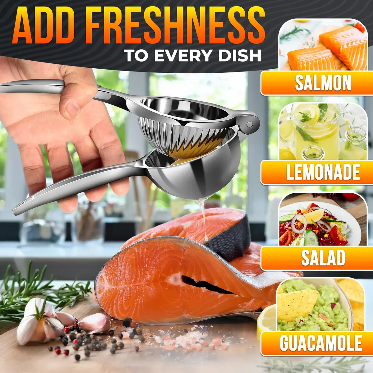 LEGLO Stainless Steel Lemon Squeezer Handheld Juicer for Limes & Small Oranges | 20 cm (7.9 in) - view 6