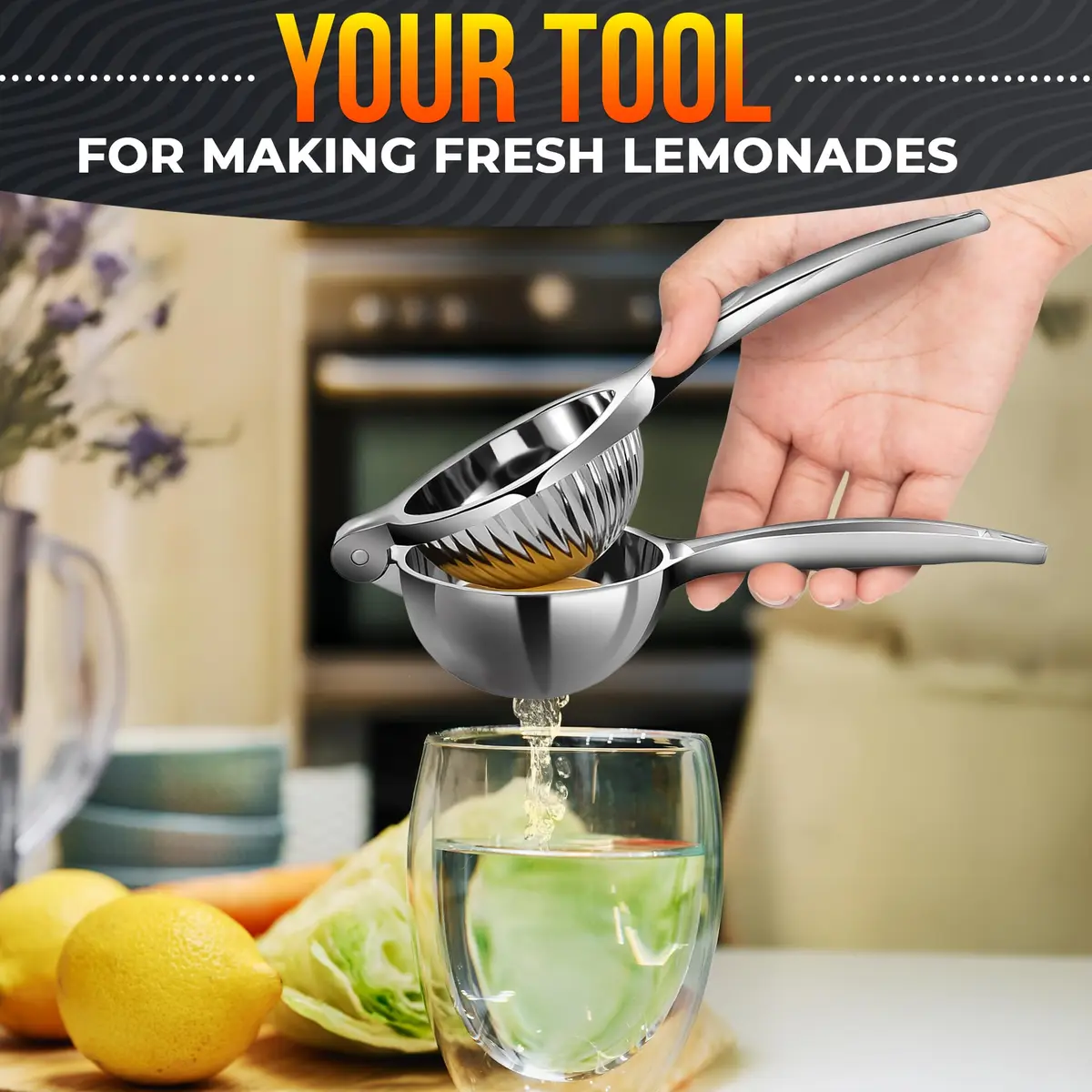 LEGLO Stainless Steel Lemon Squeezer Handheld Juicer for Limes & Small Oranges | 20 cm (7.9 in) - view 9