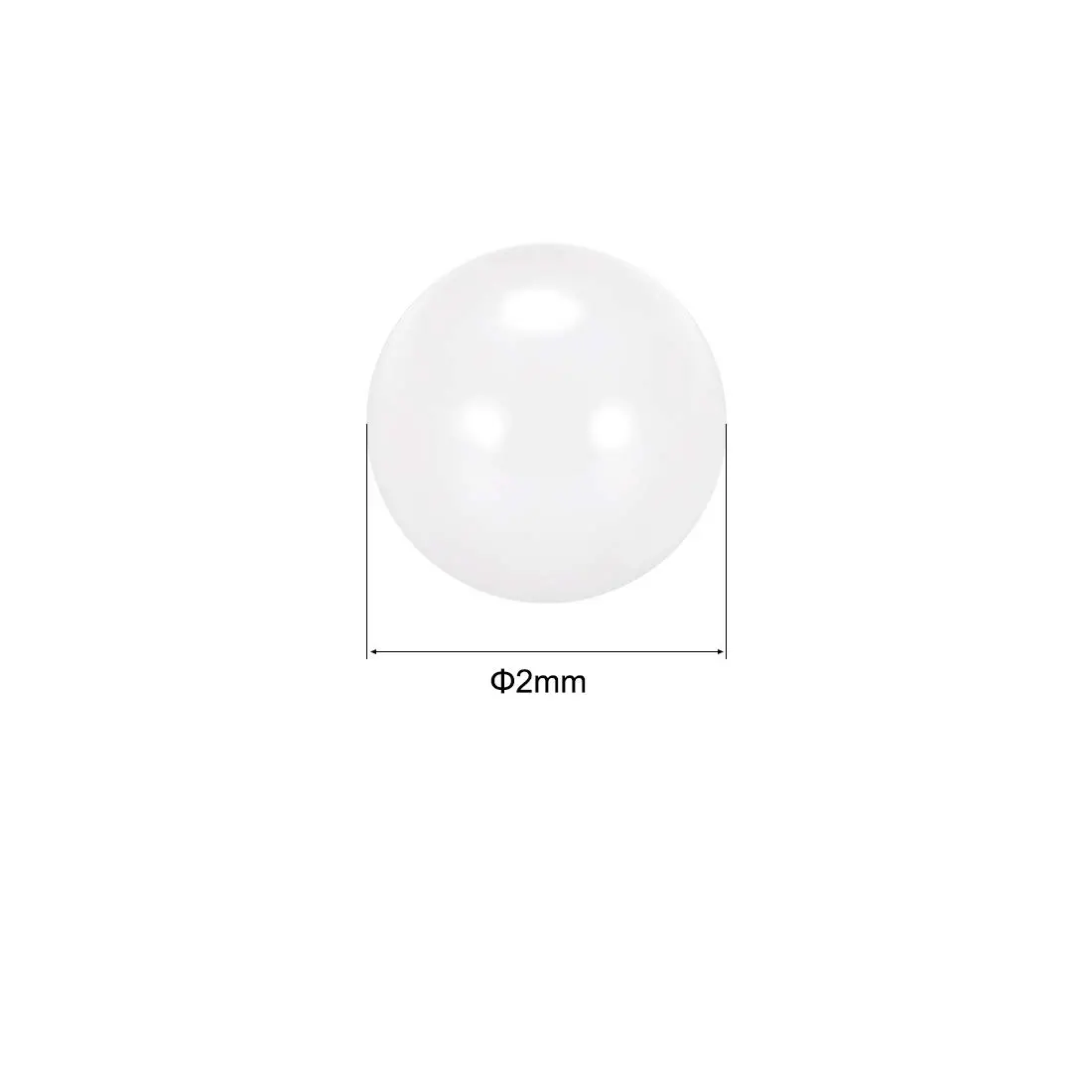 uxcell 2mm Ceramic Bearing Balls ZrO2 Zirconium Oxide G5 Precision (10-Pack) - view 2