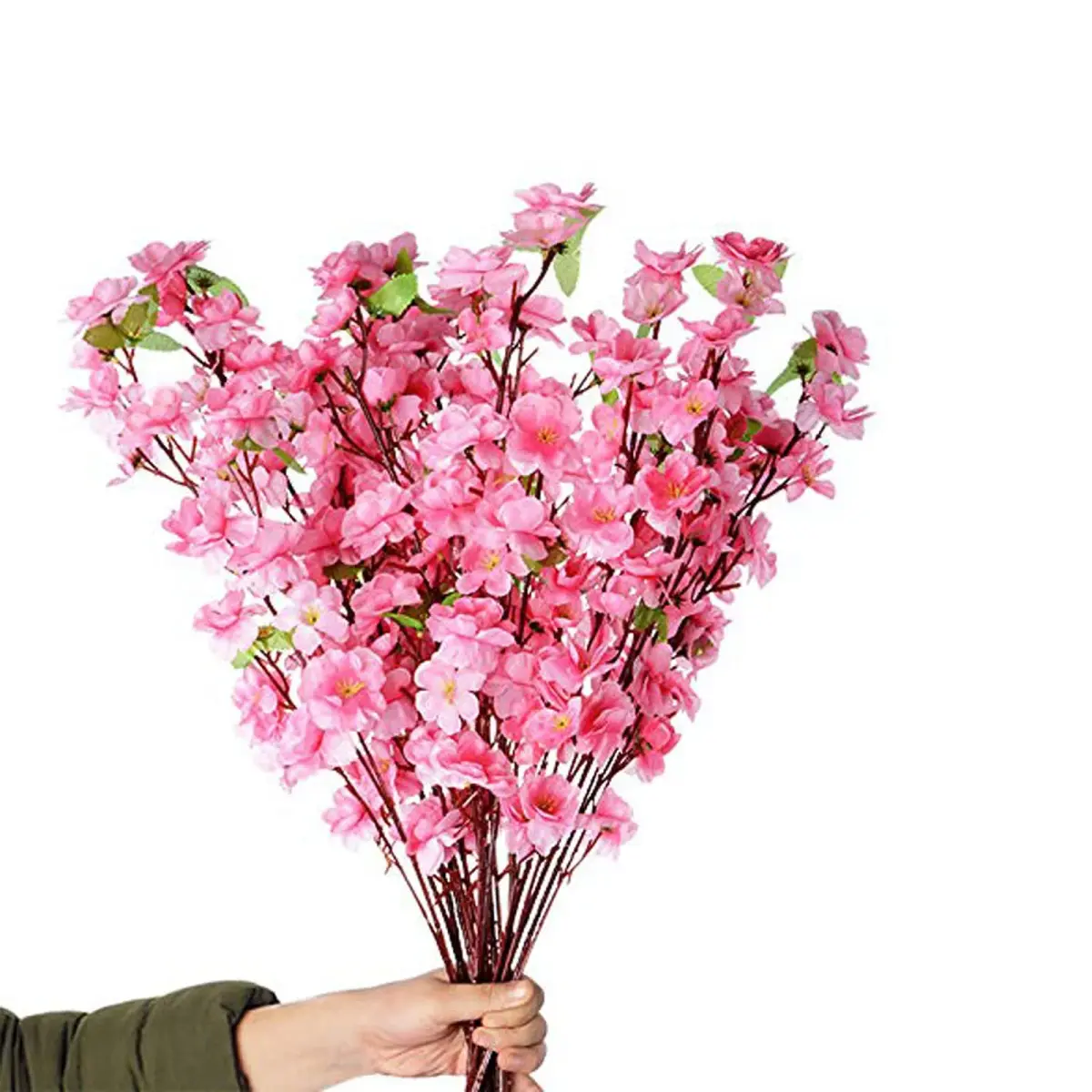 Garifon 10Pcs Artificial Peach Blossom Flowers 60cm (23in) | Silk & Plastic Stems for Wedding & Home Decor - main product image