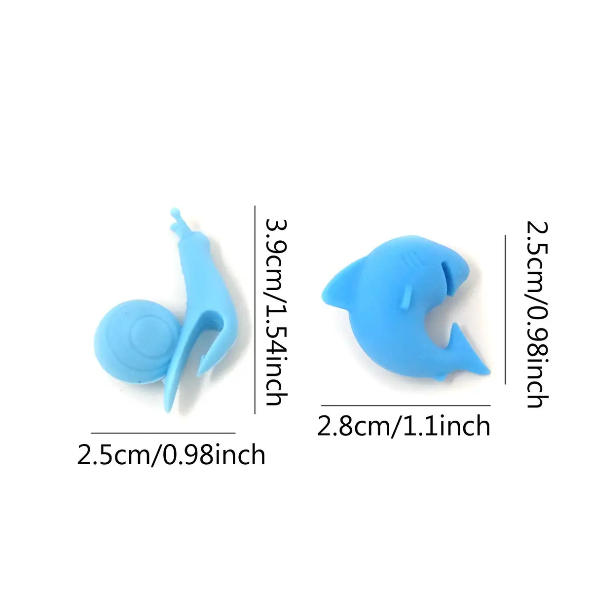 Honbay Cute Silicone Glass Identifier Drink Markers, Shark and Snail (12PCS) - view 2