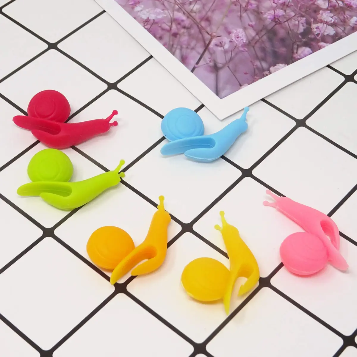 Honbay Cute Silicone Glass Identifier Drink Markers, Shark and Snail (12PCS) - view 3