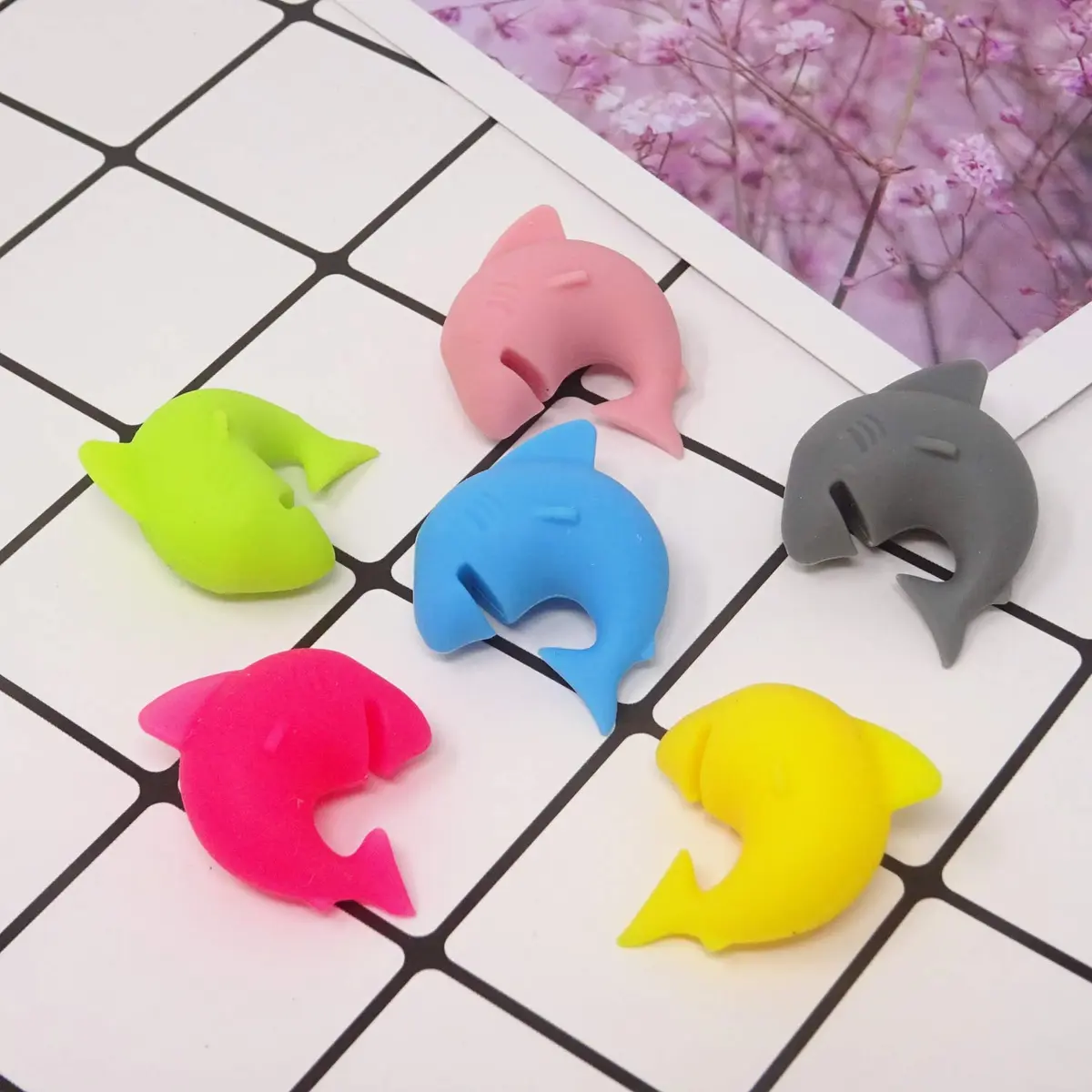 Honbay Cute Silicone Glass Identifier Drink Markers, Shark and Snail (12PCS) - view 4