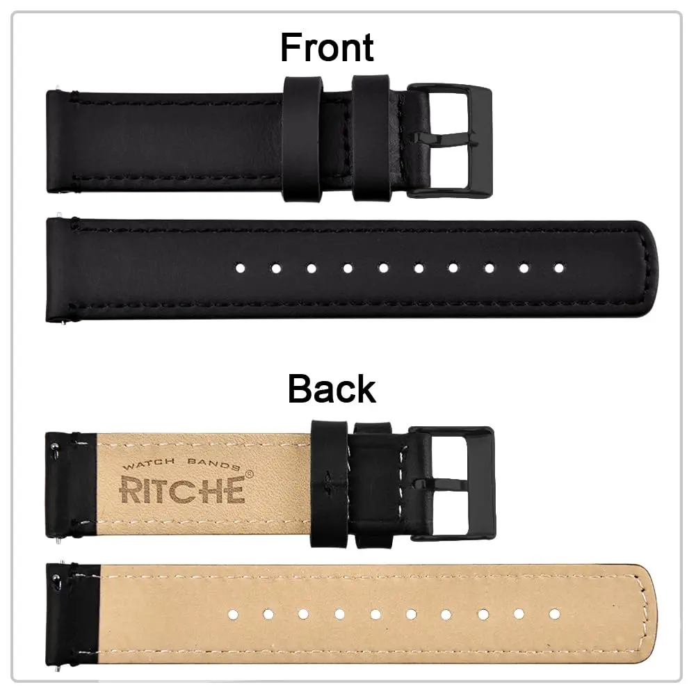 Ritche Leather Watch Strap 19mm | Soft Cowhide, Breathable & Comfortable - view 5