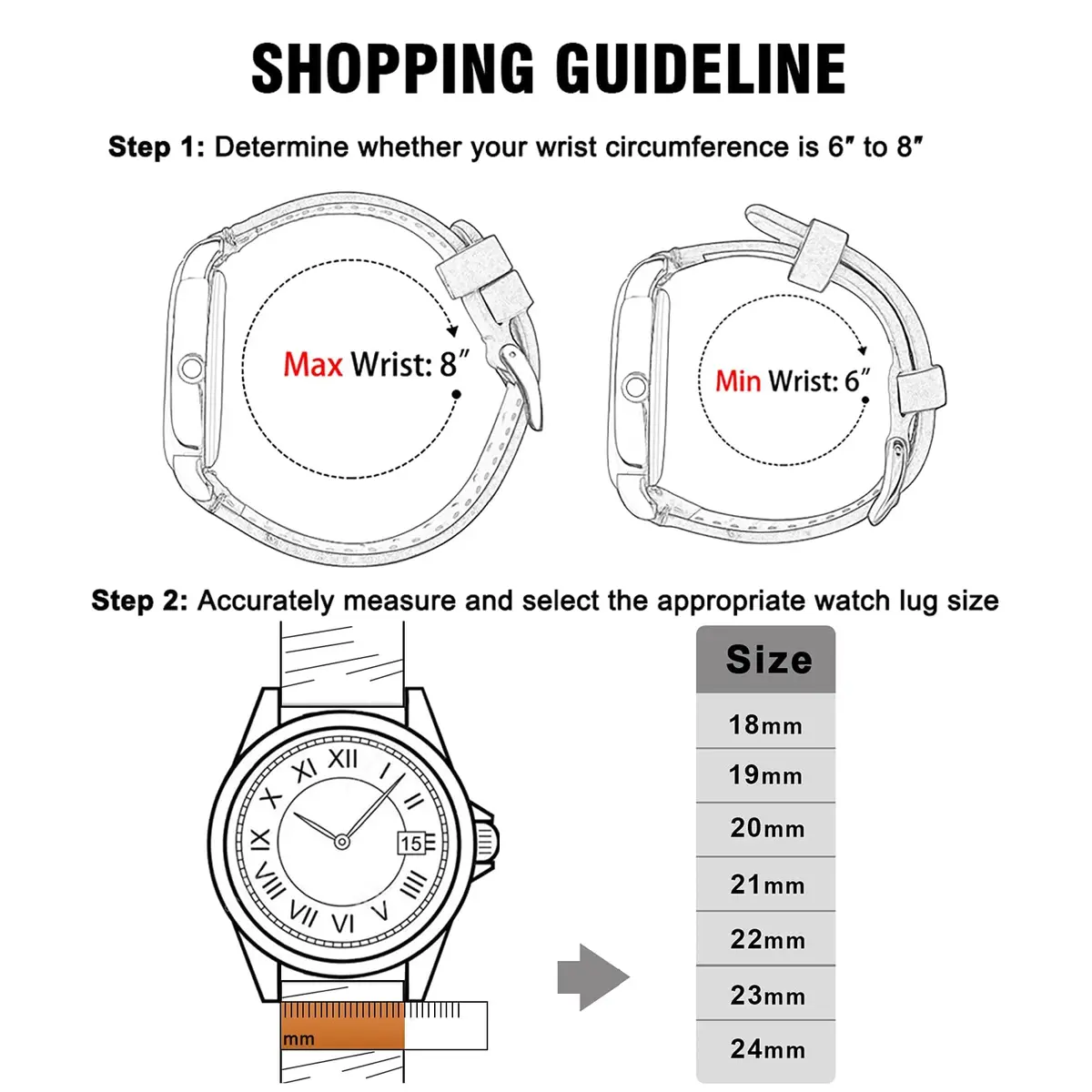 Ritche Leather Watch Strap 19mm | Soft Cowhide, Breathable & Comfortable - view 6