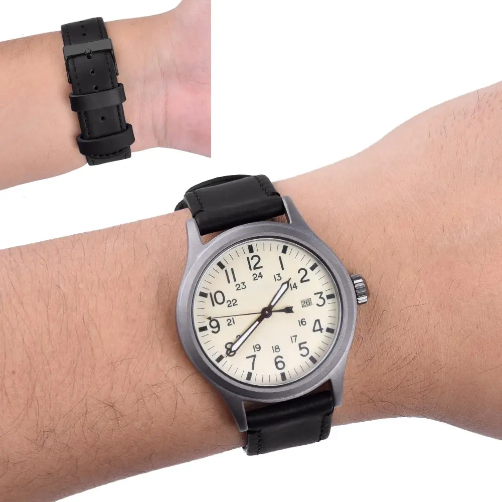 Ritche Leather Watch Strap 19mm | Soft Cowhide, Breathable & Comfortable - view 3