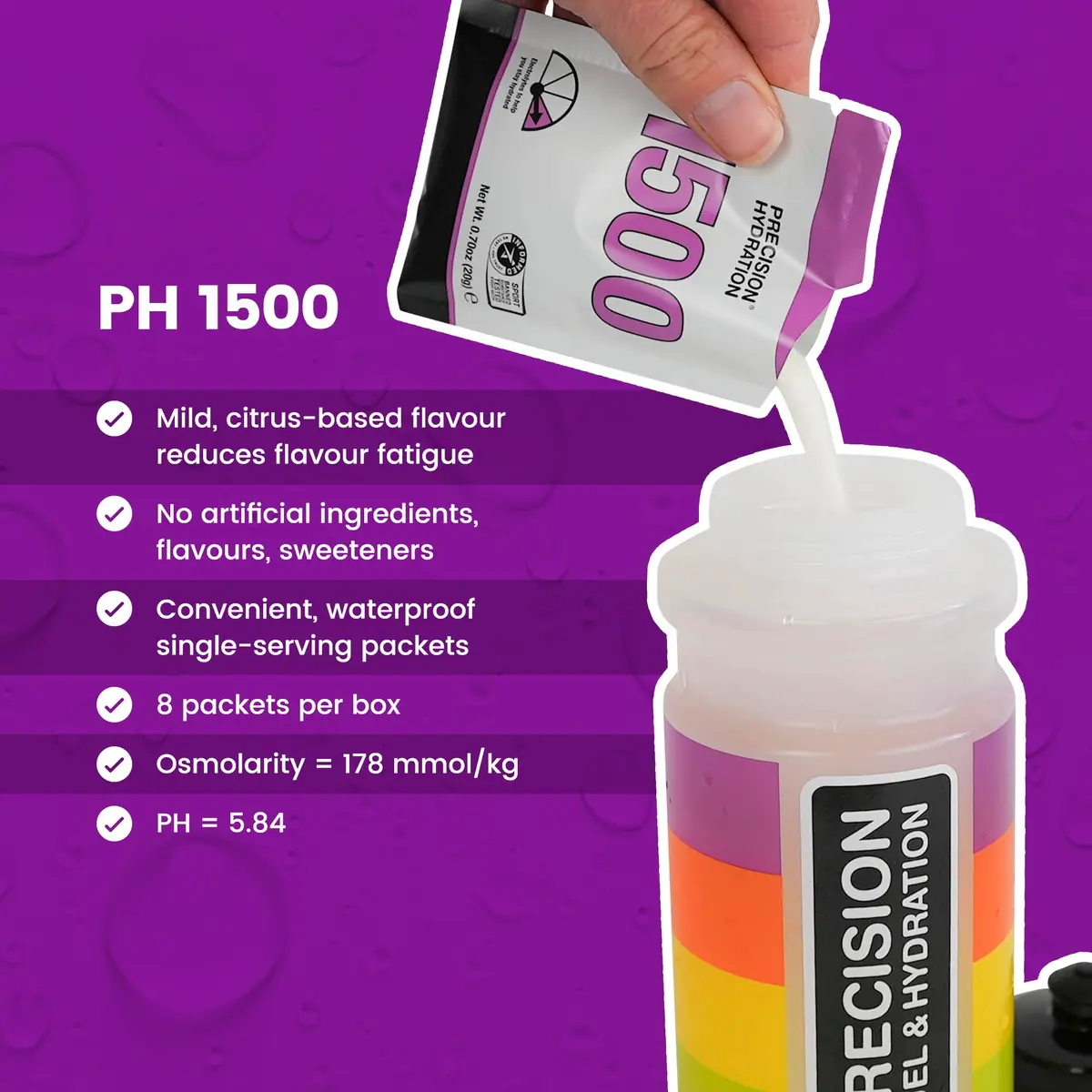 Precision Hydration Electrolyte Powder - No Artificial Ingredients, Multi Strength Hydration Packets, 80 Packets (1500mg/L) | Gluten Free - view 3