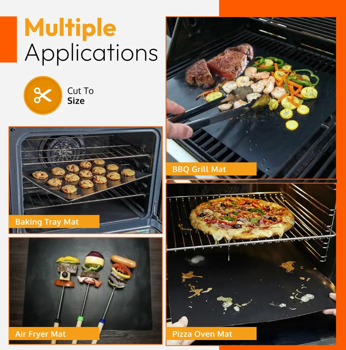 ThreadNanny Heavy Duty Oven Liners 4 Pack 43cm x 63.5cm (17" x 25") | Protects Oven Bottom from Spills - view 7
