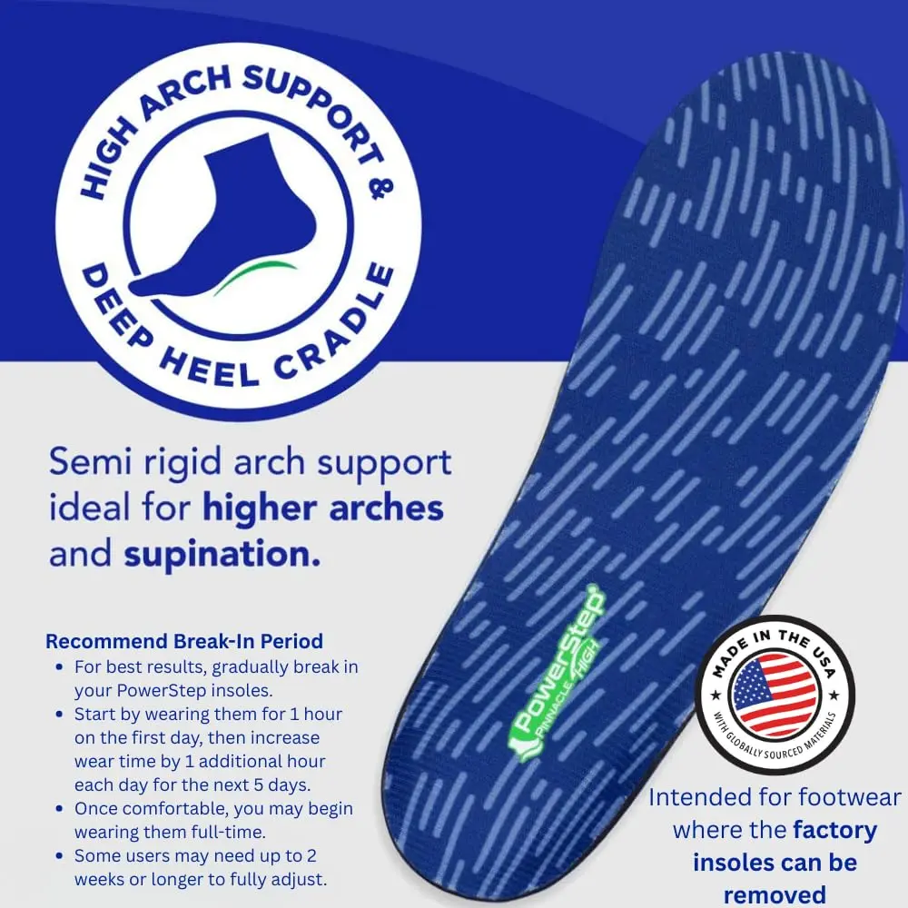 PowerStep Pinnacle High Arch Orthotic Insoles | Plantar Fasciitis Relief & Supination Support for Men & Women - view 4