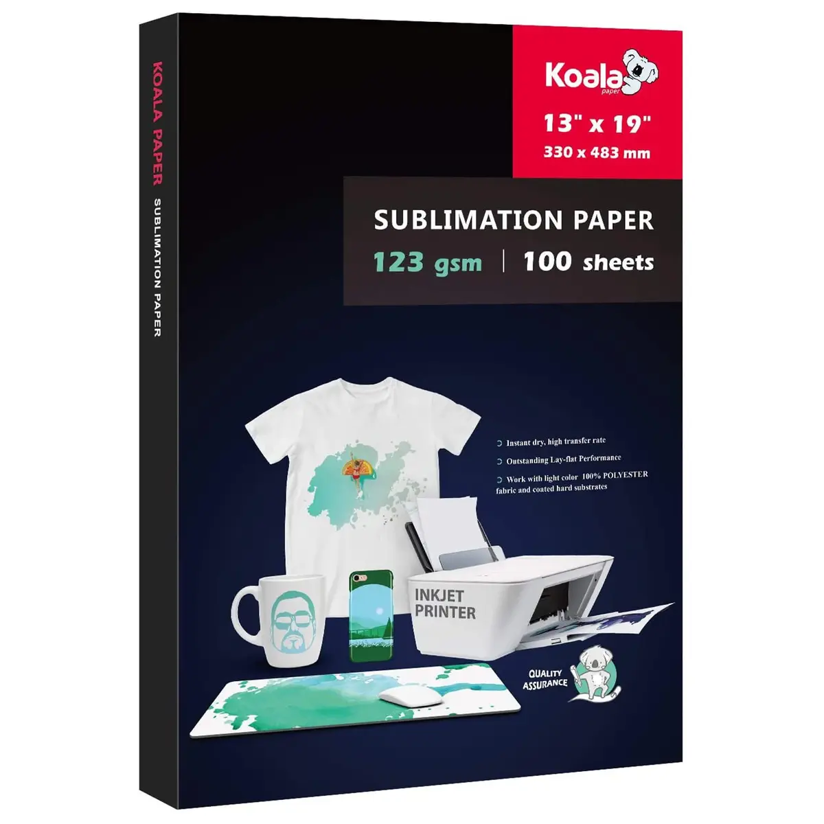 KOALA PAPER Sublimation Paper 13x19 Inch | Vibrant Full-Color Transfers - main product image