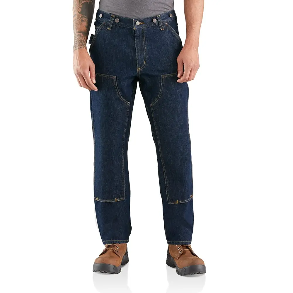 Carhartt Men's Relaxed Straight Rugged Flex Double-Front Denim Logger, Freight, W40 x L34 | Heavy-Duty Workwear with Flex - main product image