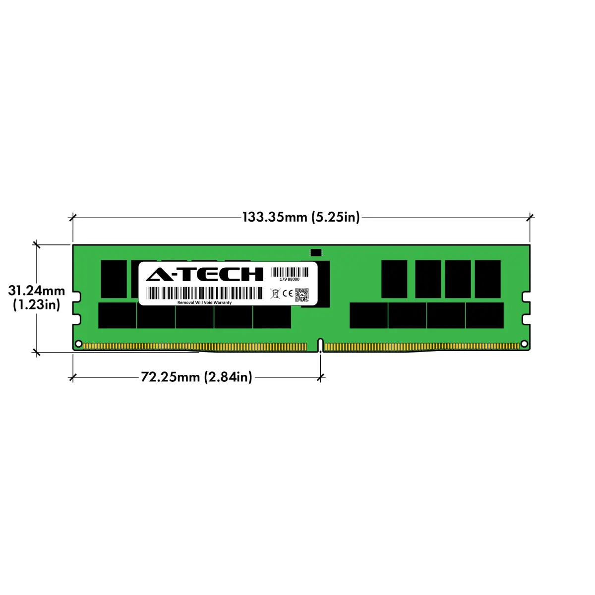 A-Tech 128GB Kit (4x32GB) DDR4 2400MHz ECC RDIMM 2Rx4 Dual Rank 1.2V Server & Workstation RAM - view 7
