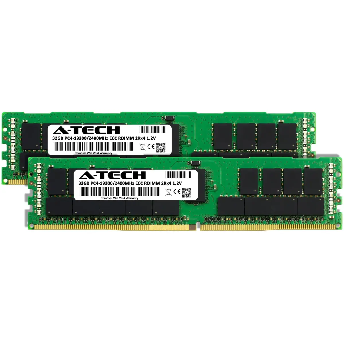A-Tech 64GB Kit (2x32GB) DDR4 2400MHz ECC RDIMM 2Rx4 Dual Rank 1.2V Server & Workstation RAM - view 2