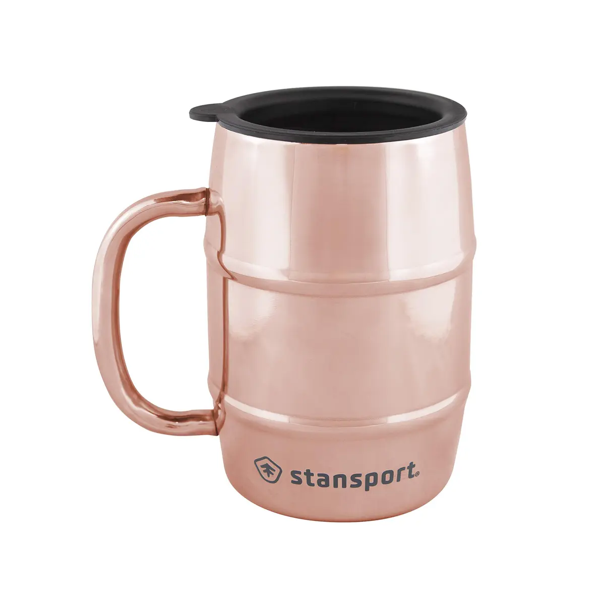 Stansport Stainless Steel Mug - Copper | 16 oz Insulated Camping Cup with Spill-Resistant Lid - main product image