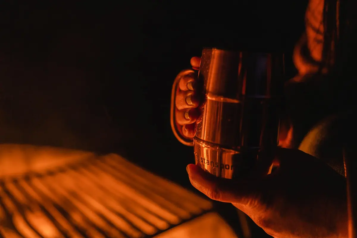 Stansport Stainless Steel Mug - Copper | 16 oz Insulated Camping Cup with Spill-Resistant Lid - view 6