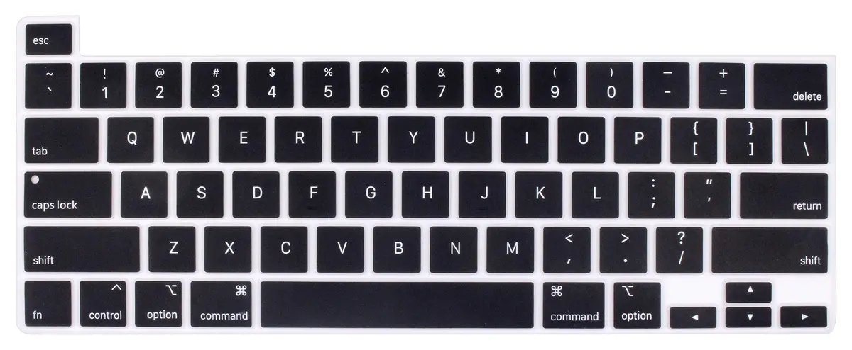 UHamn Black Silicone Keyboard Skin for MacBook Pro 16" & 13" (US Layout) | Protects from Dust & Spills - main product image