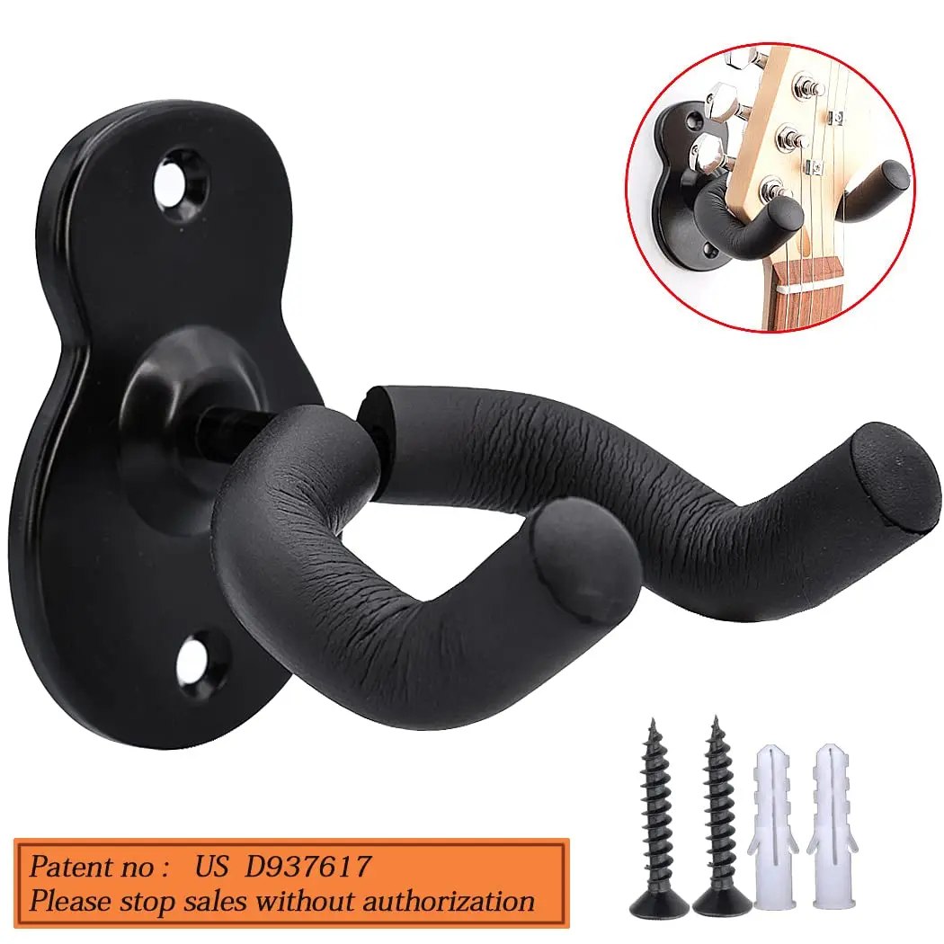 Sound harbor Guitar Wall Mount Hanger 2 Pack | Secure Steel Acoustic Electric Bass Guitar Holder - view 5