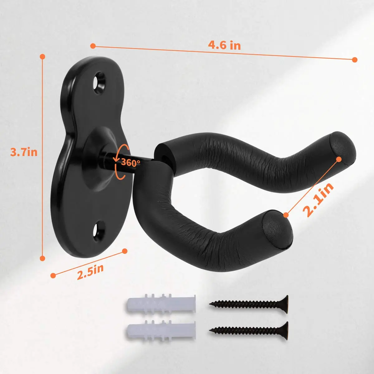 Sound harbor Guitar Wall Mount Hanger 2 Pack | Secure Steel Acoustic Electric Bass Guitar Holder - view 7
