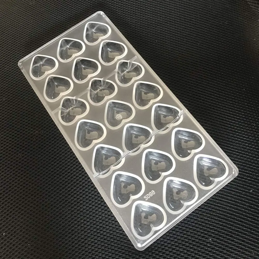 Goldbaking 3D Heart Chocolate Mold Polycarbonate 21 Cavities | Professional Gloss Finish - view 2