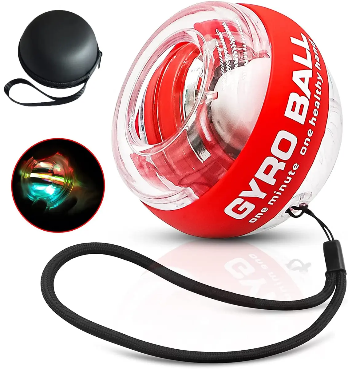 GOZATO Auto-Start Wrist Power Gyro Ball with LED Lights, Forearm Exerciser 163g (0.36 lb) | Grips and Strengthens Hands - main product image