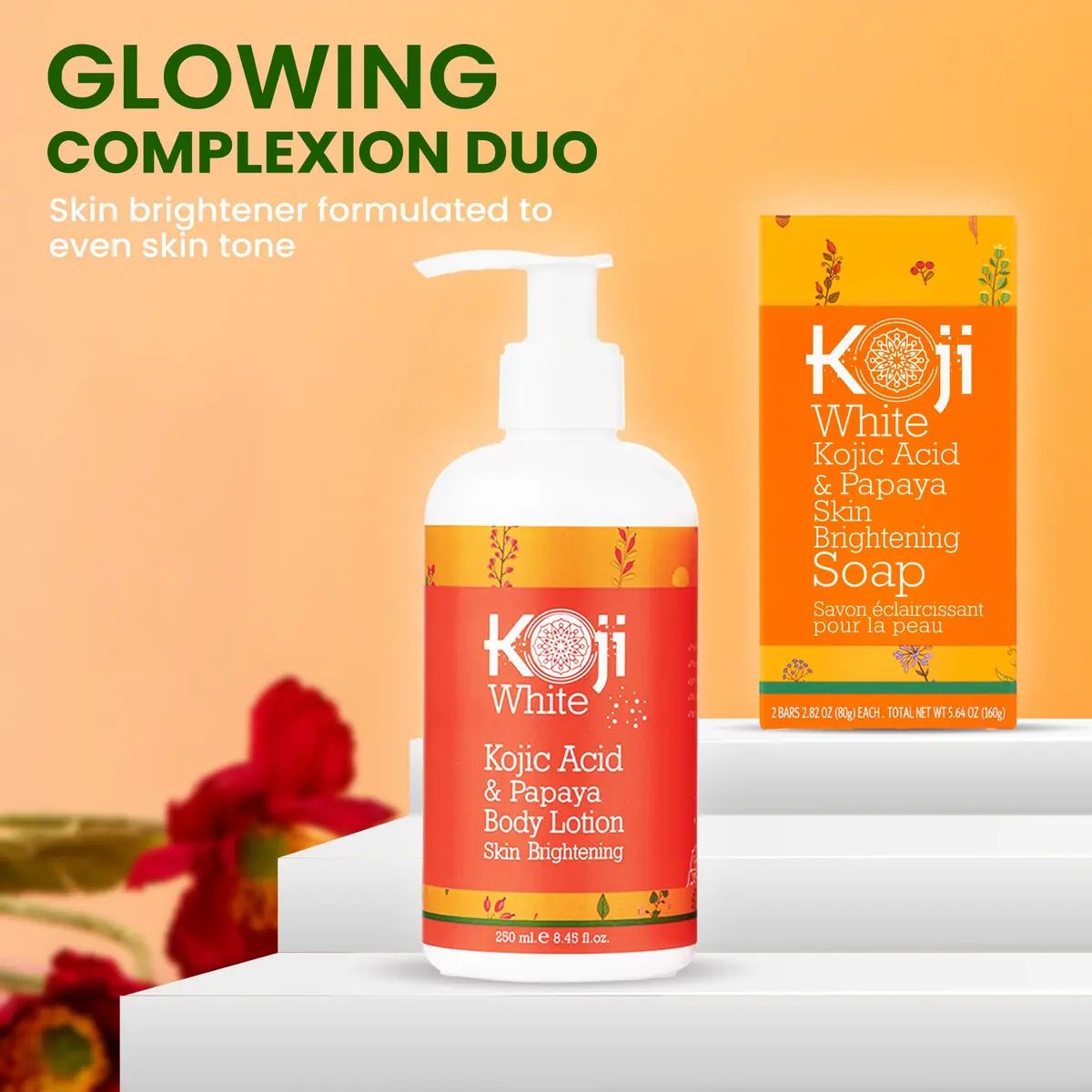 Koji White Kojic Acid & Papaya Body Lotion 8.45 Fl Oz (2 Bottles) Brightening & Moisturizing - view 7