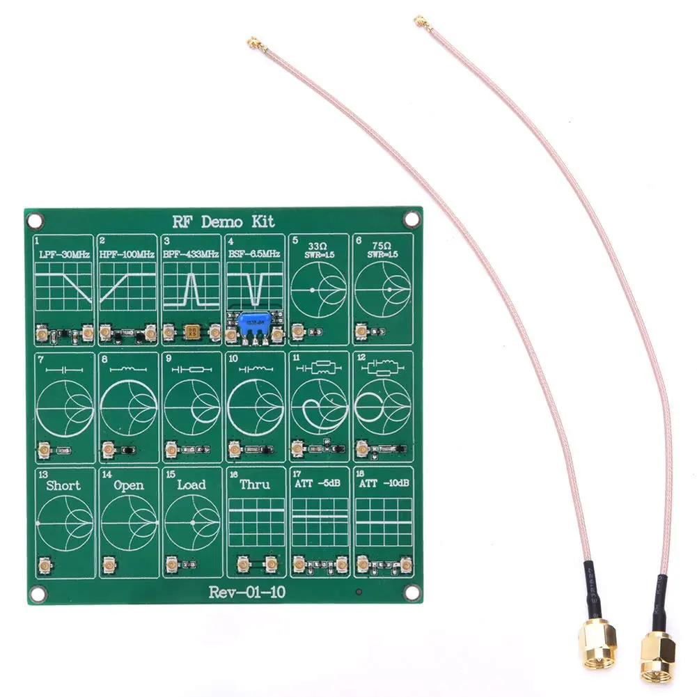 Garosa Frequency Test Board Demo Kit VNA Test Module 30MHz-433MHz | Learning Calibration Tool with 2 UFL Patch Cords - main product image