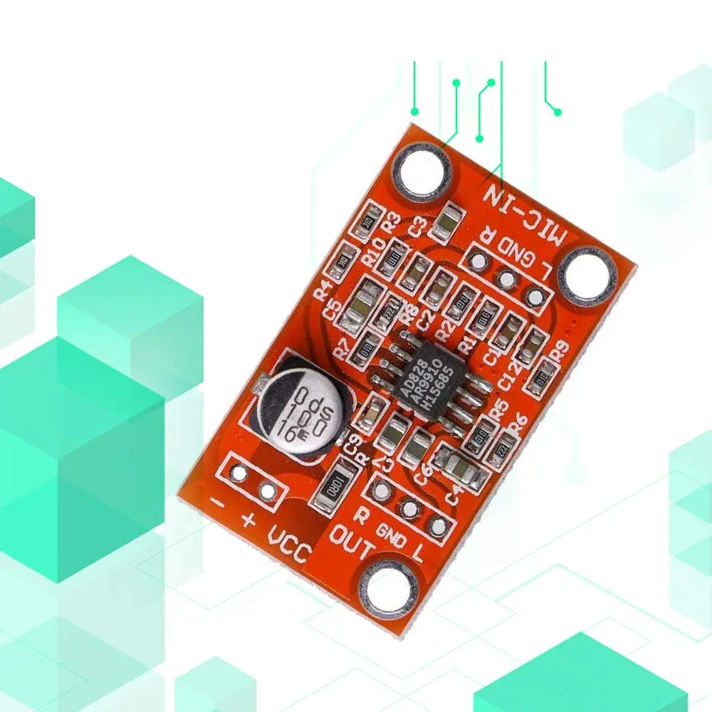 Acxico AD828 Stereo Microphone Preamplifier Board 3 Pcs | DC 3.8V-15V MIC Preamp Module - view 4