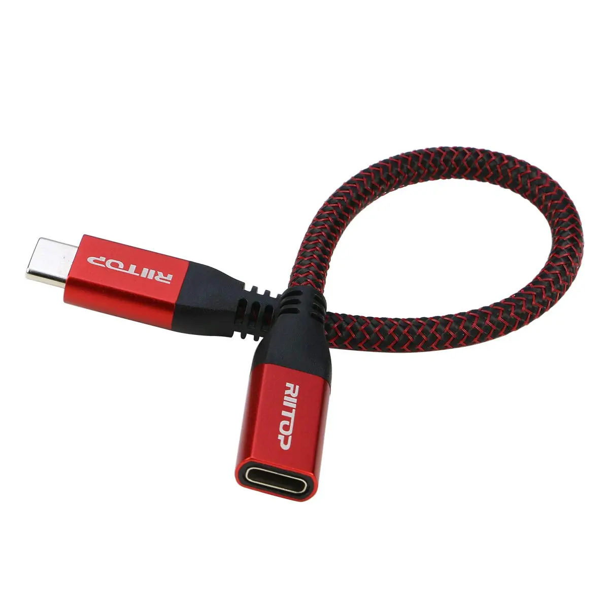 RIITOP USB C Extension Cable Short 2-Pack | 7.8inch Braided Cord for Nintendo Switch, MacBook Pro, Data & Charging - view 5