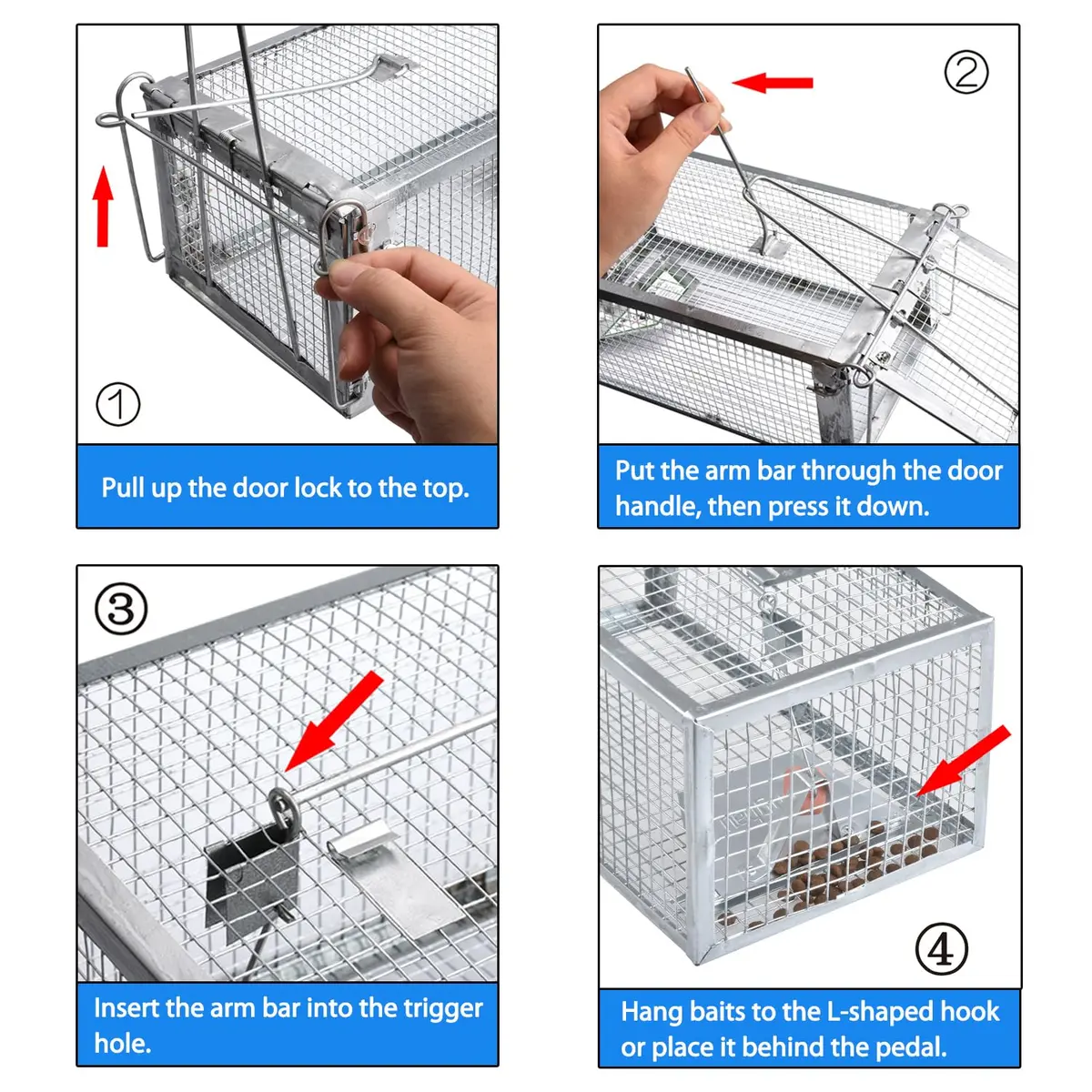 Gingbau Humane 2-Pack Rat Traps for Indoor & Outdoor Use | Live Chipmunk & Mouse Catch & Release - view 5