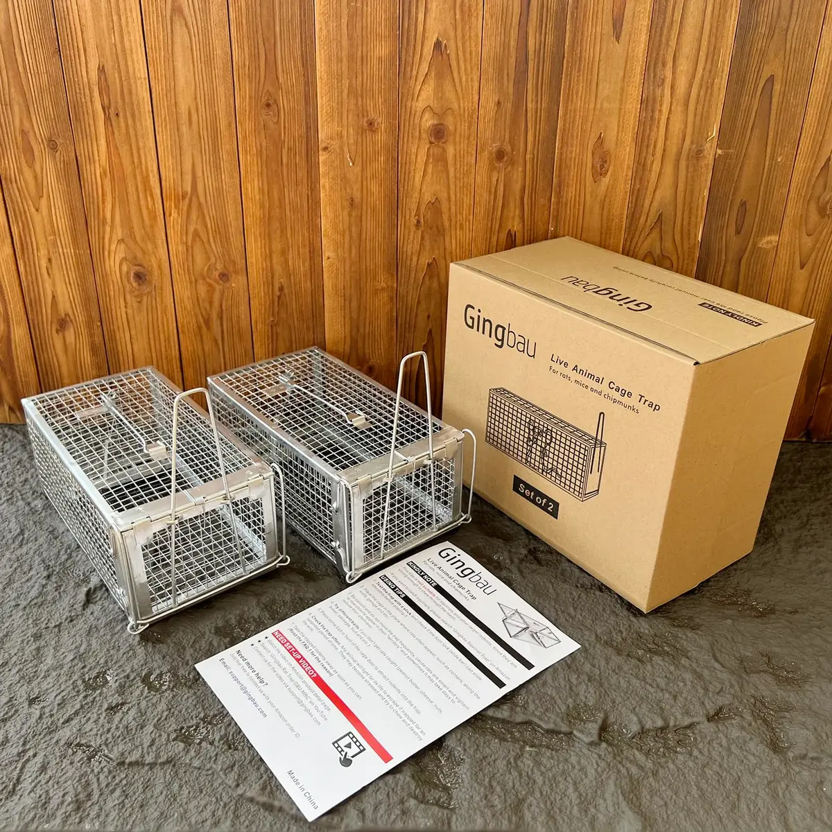 Gingbau Humane 2-Pack Rat Traps for Indoor & Outdoor Use | Live Chipmunk & Mouse Catch & Release - view 8