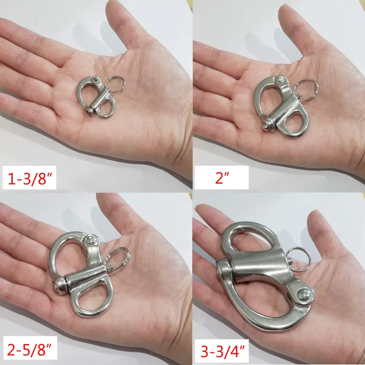 NRC&XRC 316 Stainless Steel Fixed Bail Snap Shackle 35mm (1.38") | Marine Grade for Sailing & Bracelets - view 7