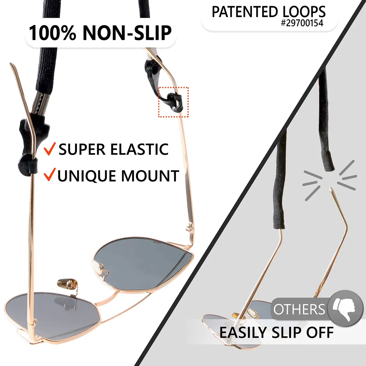 SIGONNA Eyeglasses String Holder Strap - Eyewear Chain & Lanyard for Men Women | 27" Adjustable Black - view 3