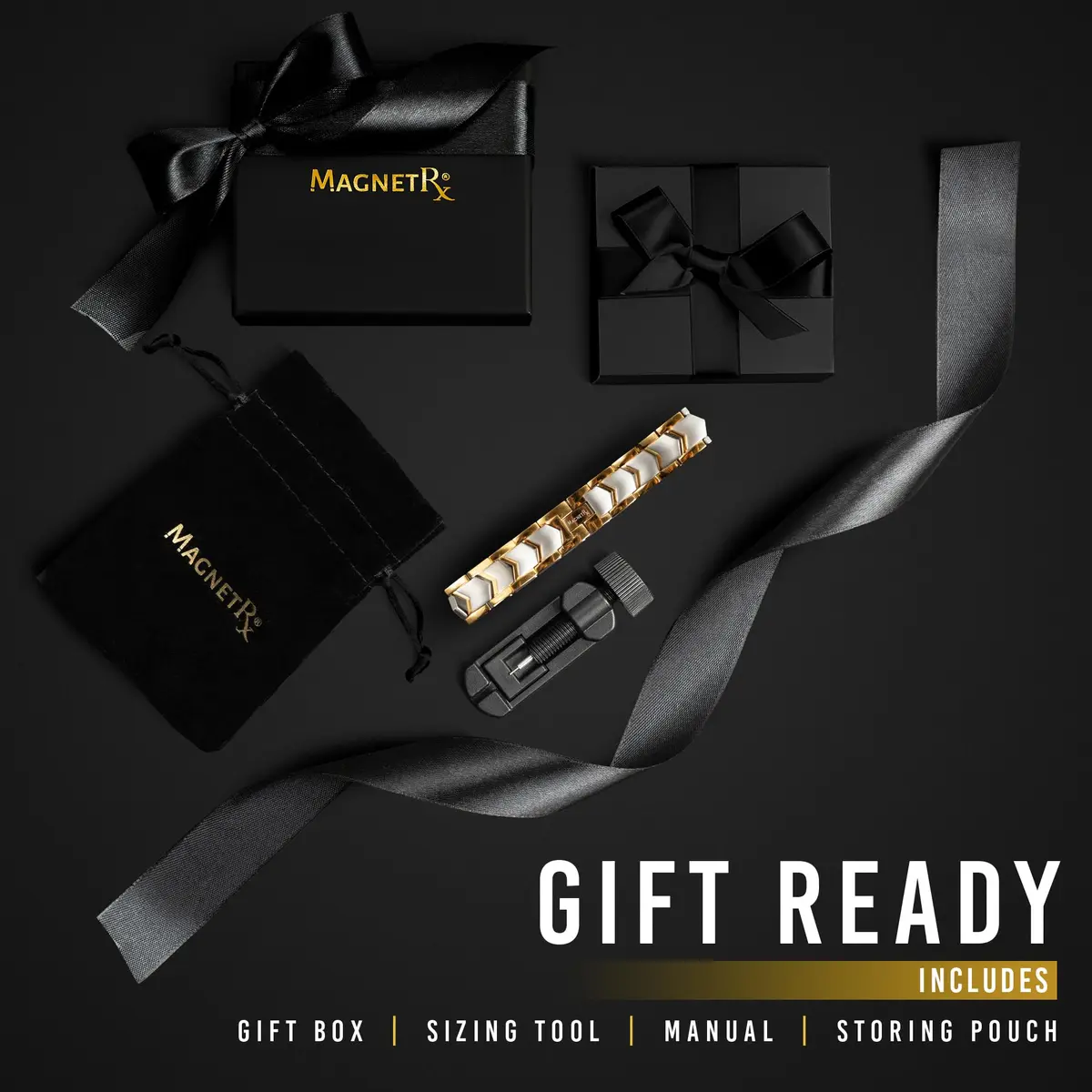 MagnetRX Ultra Strength Magnetic Bracelet for Men Gold/Silver 23cm (9 inches) | 38 Gauss Magnets for Wellbeing - view 6