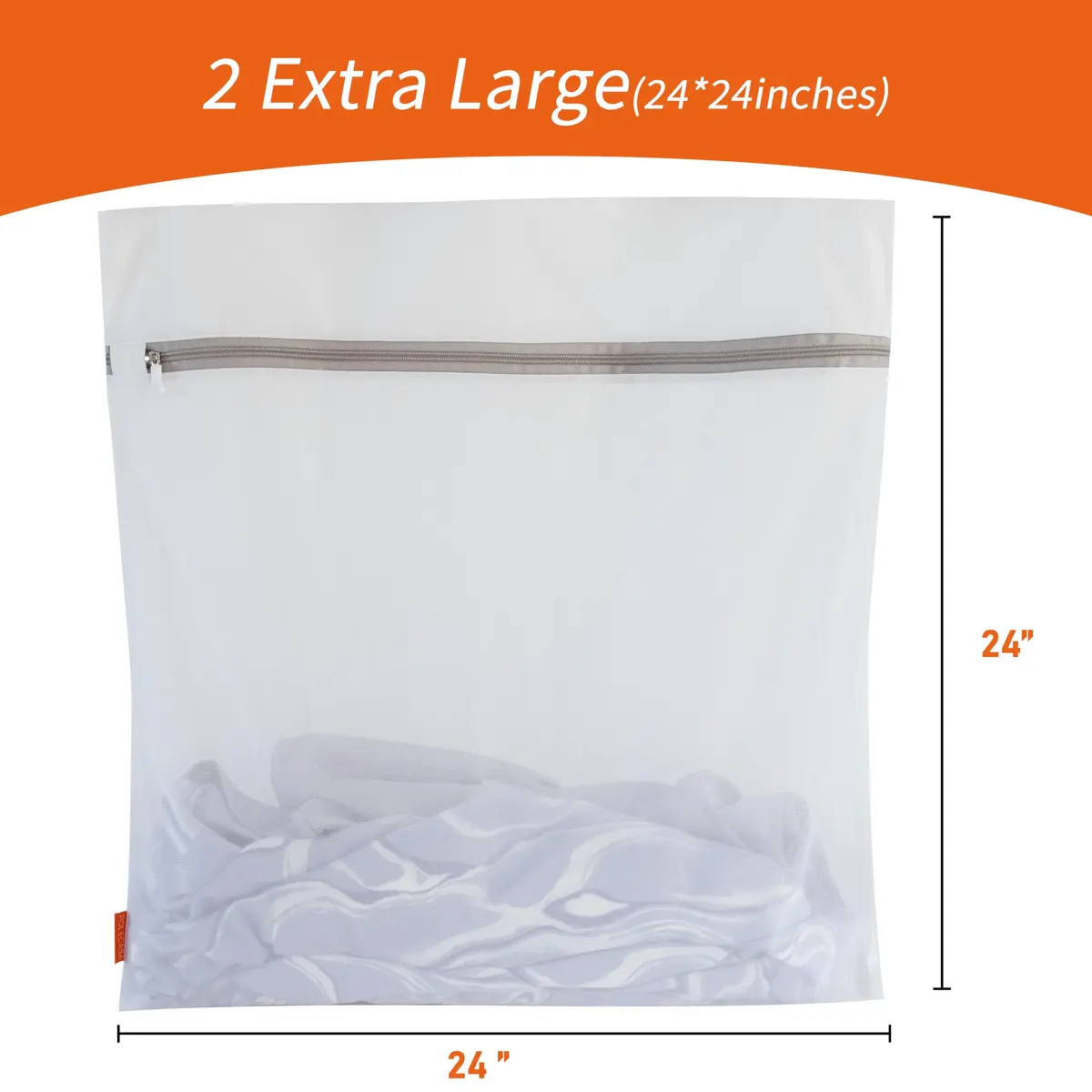 Polecasa Jumbo Mesh Laundry Bags 24x24 Inch (60x60 cm) - Pack of 2 | Protects Delicates & Bulky Items - view 6