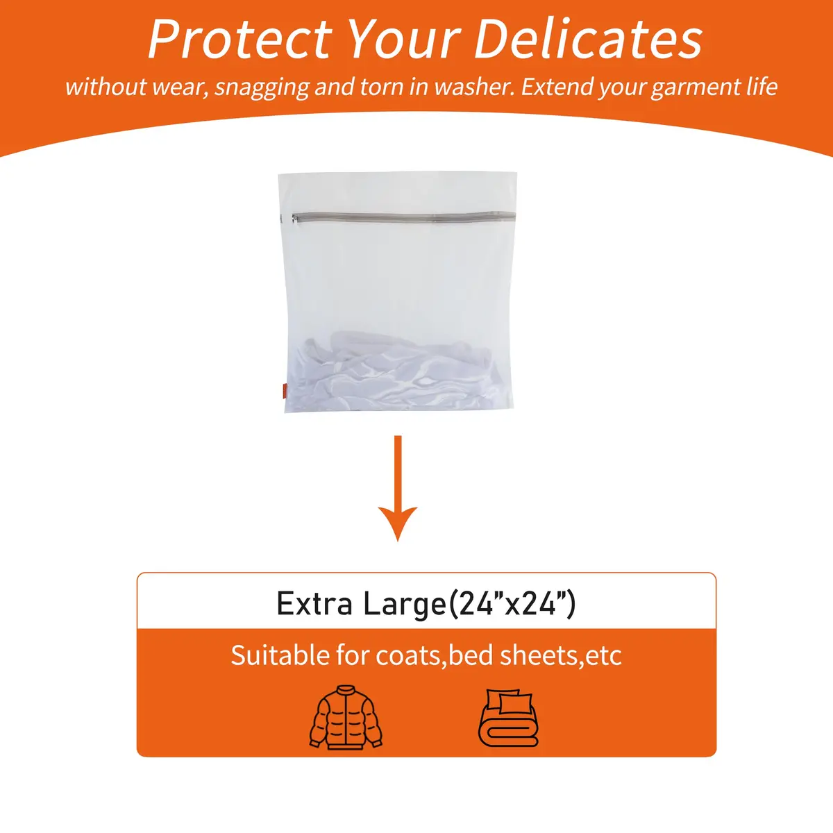 Polecasa Jumbo Mesh Laundry Bags 24x24 Inch (60x60 cm) - Pack of 2 | Protects Delicates & Bulky Items - view 2