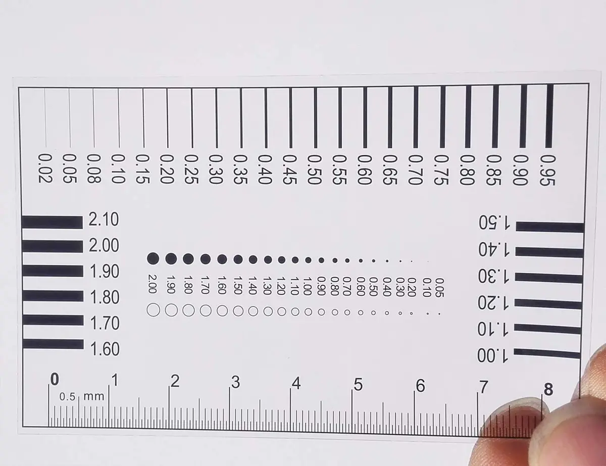 Wintersweetex High-Precision Polyester Size Estimation Chart SEC Scratch Measure Defect Compare Stain Test Film Dot Gauge Spot Meter (2120) | Accurate Photographic Technology - view 6