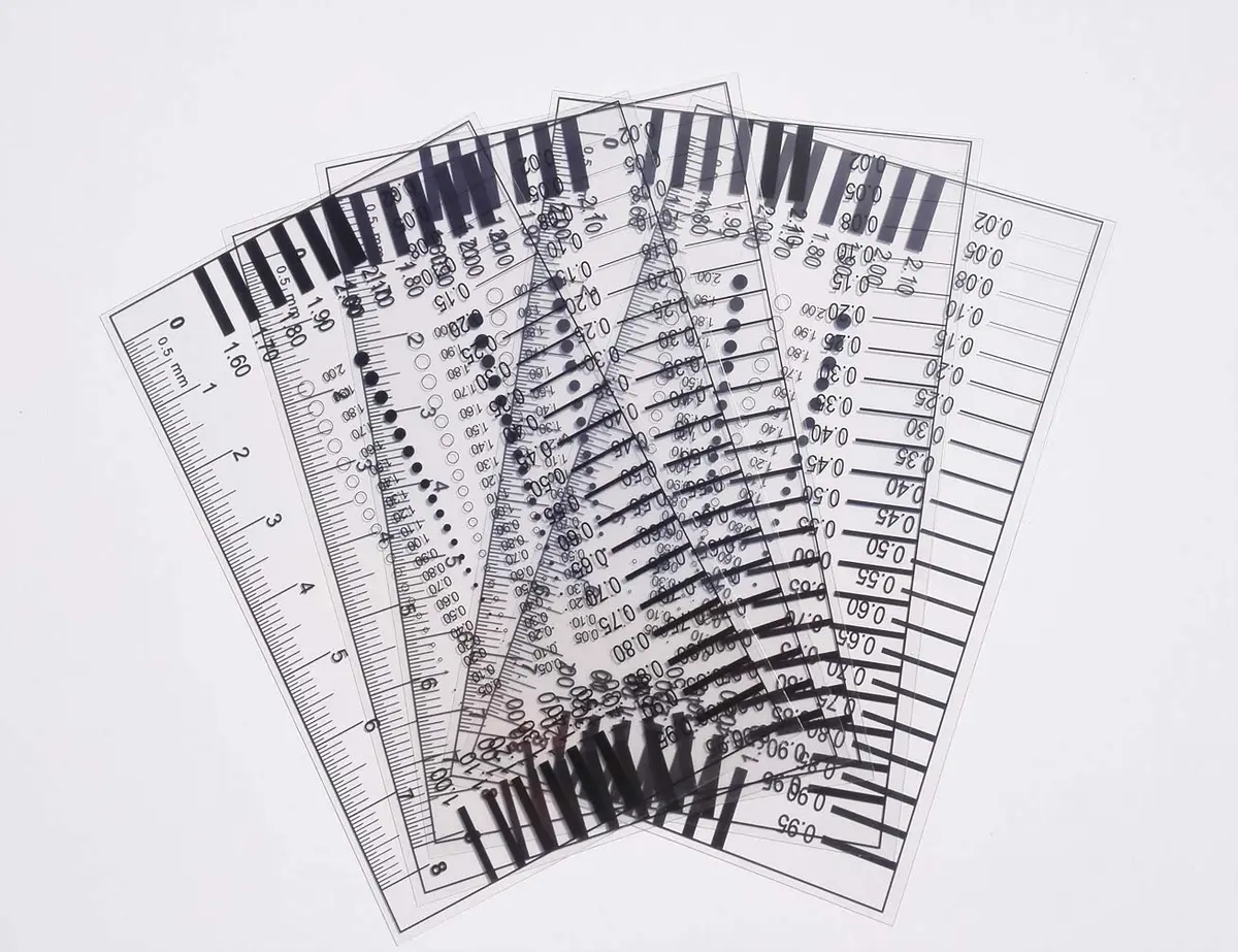Wintersweetex High-Precision Polyester Size Estimation Chart SEC Scratch Measure Defect Compare Stain Test Film Dot Gauge Spot Meter (2120) | Accurate Photographic Technology - view 2
