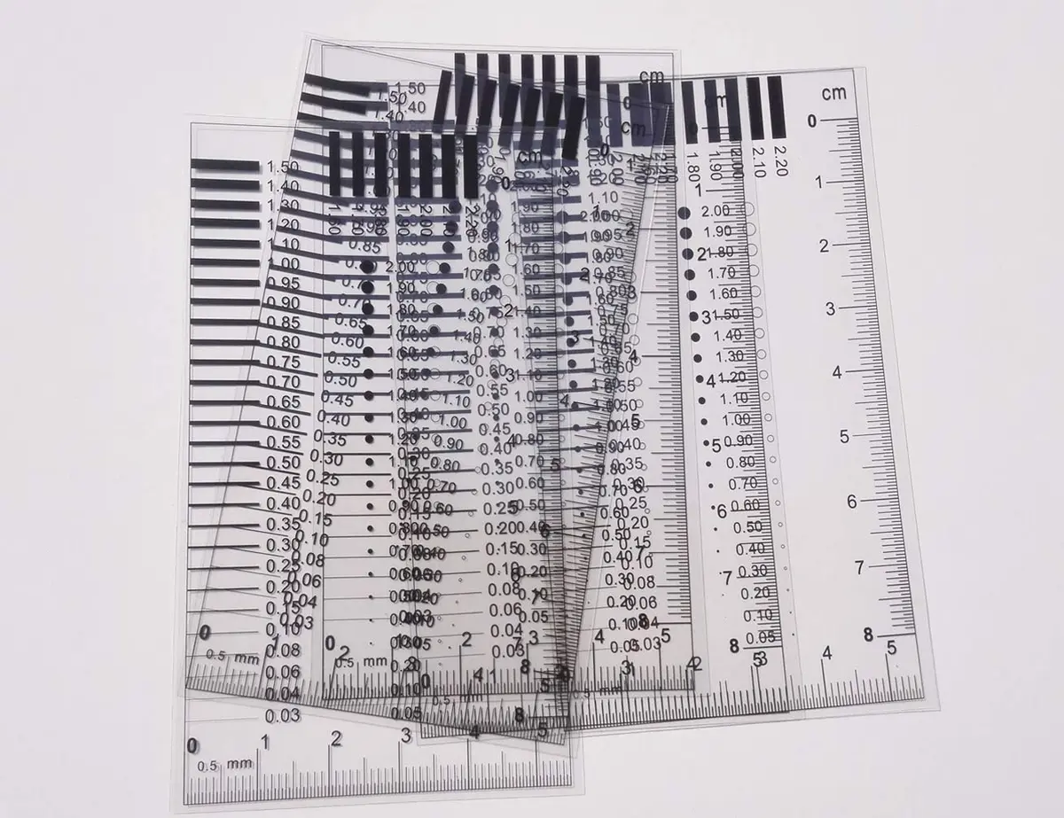 Wintersweetex SEC Size Estimation Chart Scratch Measure Defect Compare Film (2220s) | Precise Photographic Technology - view 2