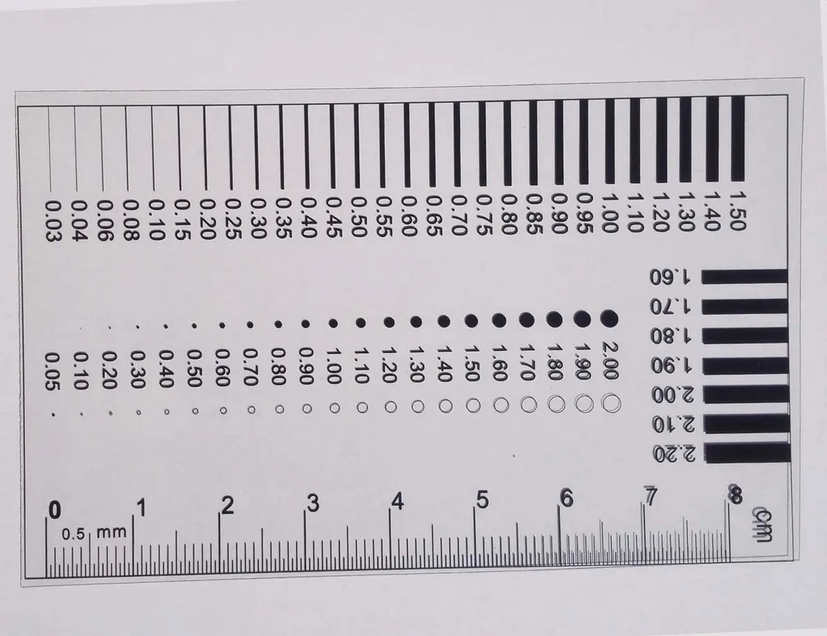 Wintersweetex SEC Size Estimation Chart Scratch Measure Defect Compare Transparency Film Dot Gauge Spot Meter (2220) | Precise Photographic Technology - view 3