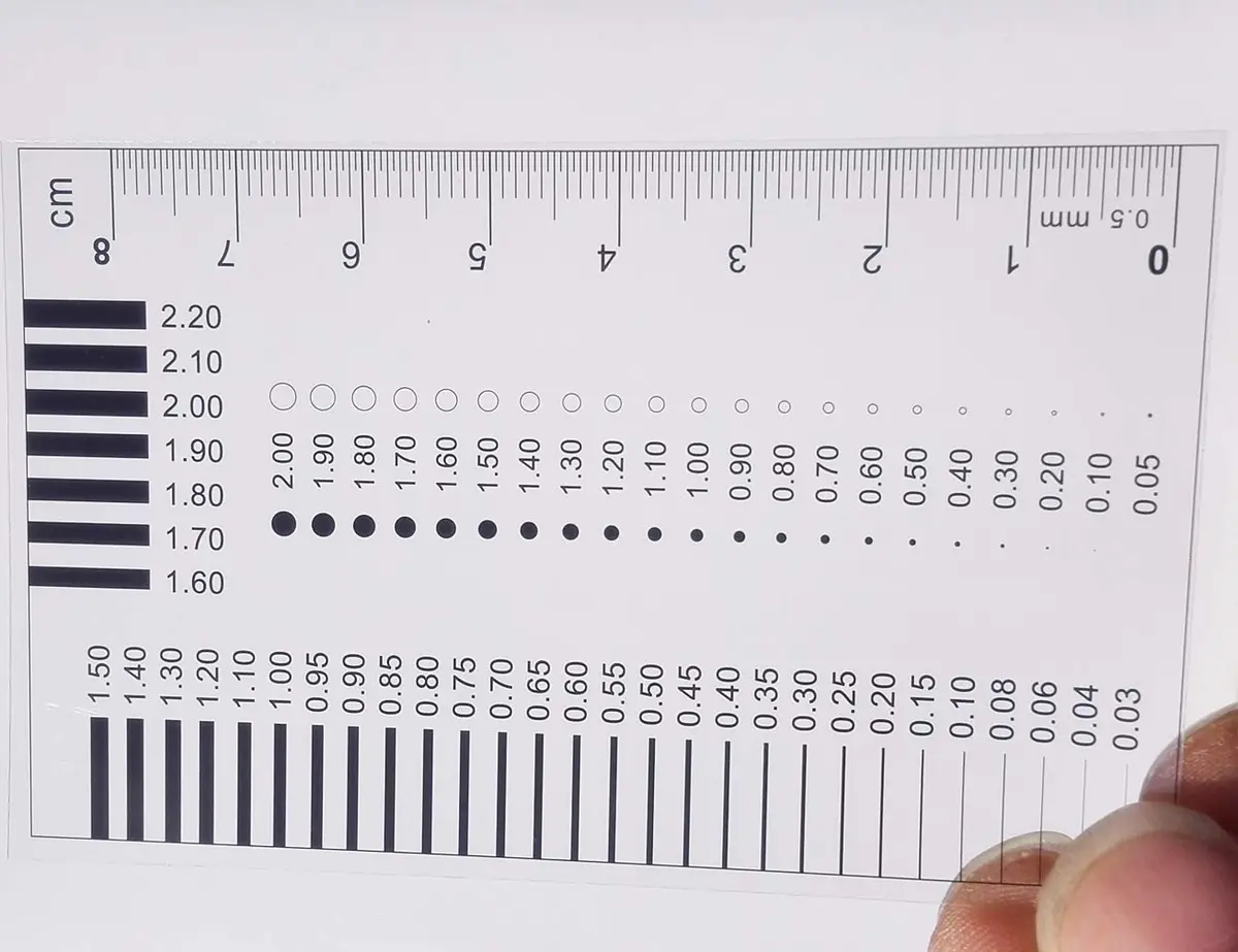 Wintersweetex SEC Size Estimation Chart Scratch Measure Defect Compare Transparency Film Dot Gauge Spot Meter (2220) | Precise Photographic Technology - view 4