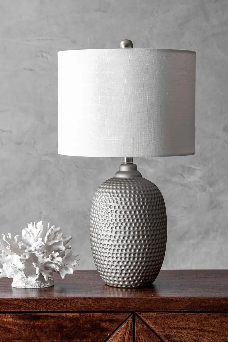 nuLOOM Oakland 21" Metal Table Lamp | Modern Design with 3-Way Switch, Gray Finish - view 5