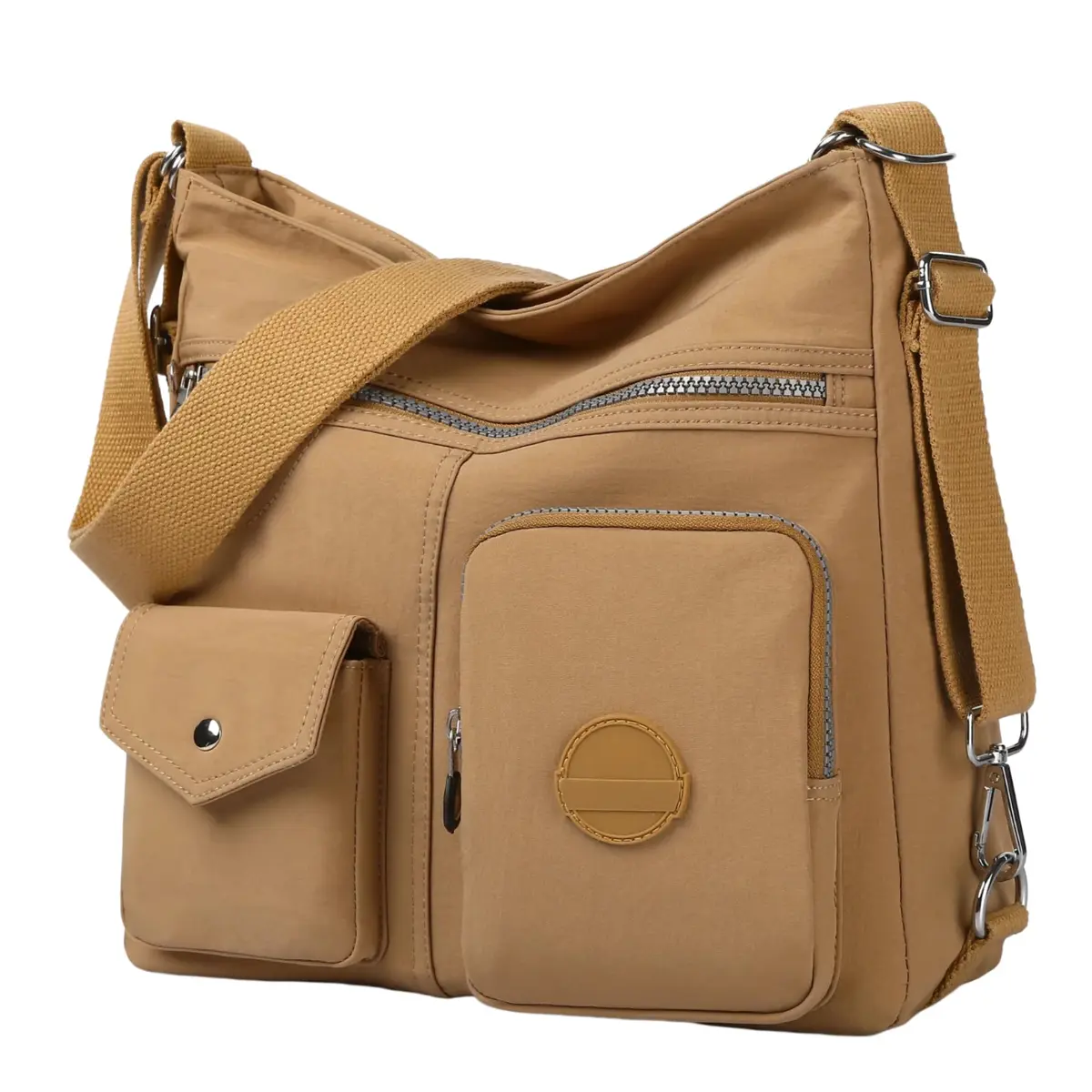 Dora & Liz Hobo Purse for Women, Nylon Crossbody Shoulder Handbag Convertible Backpack 34cm (13.39") | Multi-Way Carry Water-Resistant Bag - main product image