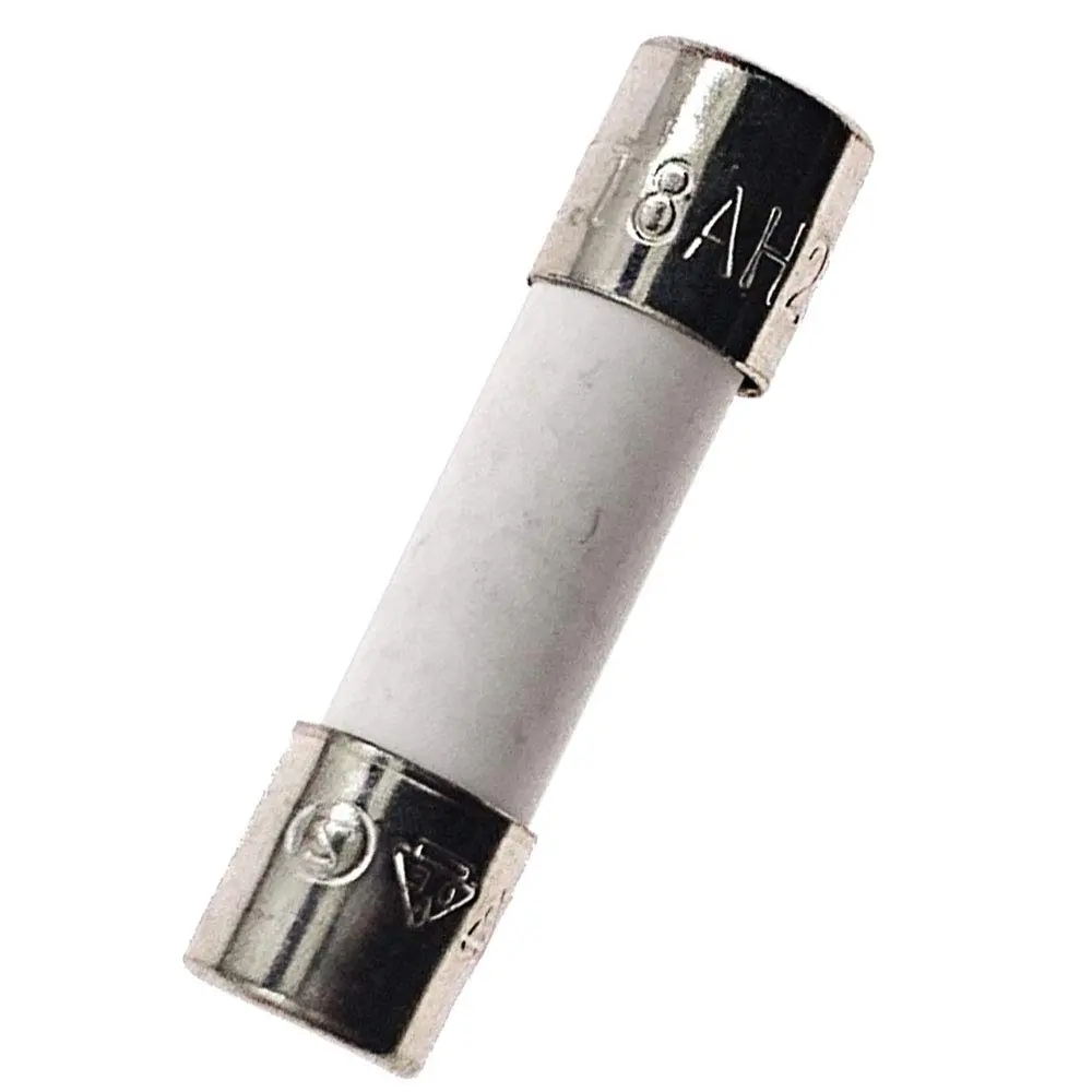 ChengHongXing Ceramic Fuse 8A 250V | Slow-Blow, 5x20mm, 10pcs, Certified for Safety - main product image