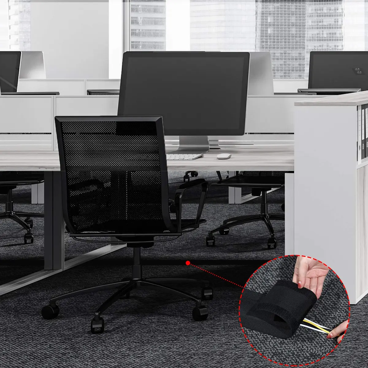 WILLBOND Carpet Cord Cover Cable Protector 19.69 Ft | Floor Cable Management for Organized, Trip-Free Floors - view 7