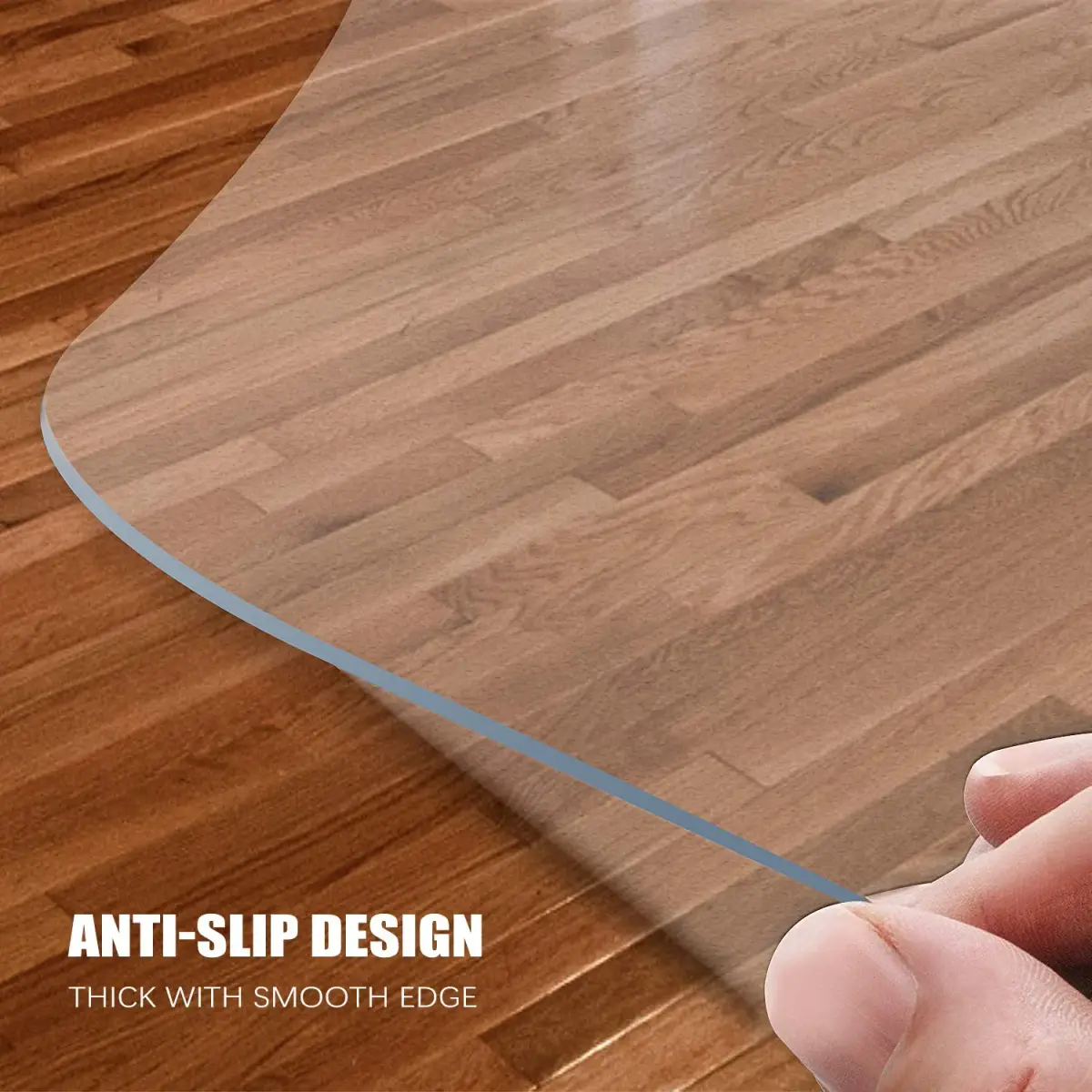 Kuyal Clear Chair Mat for Hardwood Floor 30 x 48 inches Rectangle | Protects Wood, Tile, Laminate Floors - view 5