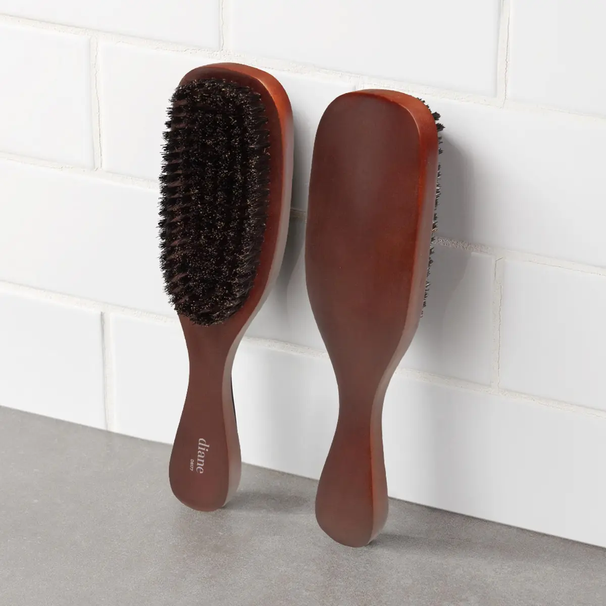 Diane Reinforced Boar Bristle Curved Wave Brush for Men & Barbers | Thick Curly Hair Detangling Smoothing Shine - view 3