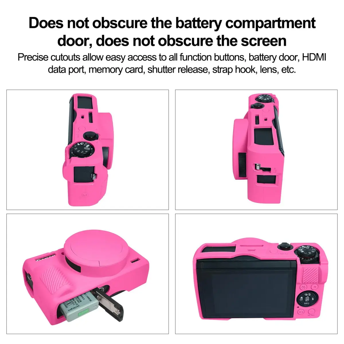 Easy Hood Silicone Camera Case for Canon G7X Mark III (Rose) | Enhanced Grip & Shock-Absorbing Protection - view 5