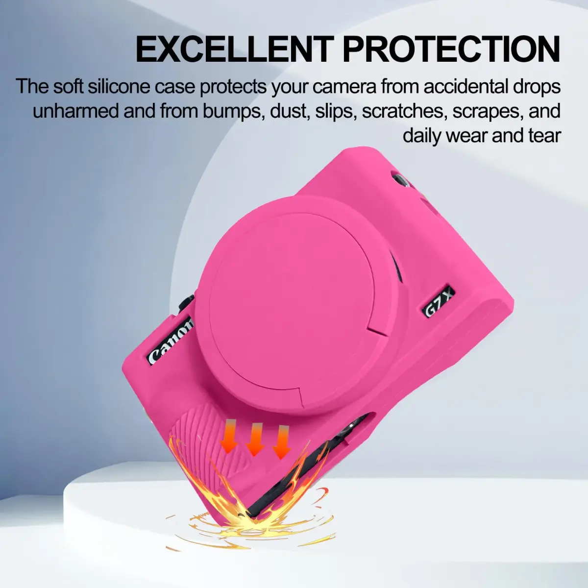 Easy Hood Silicone Camera Case for Canon G7X Mark III (Rose) | Enhanced Grip & Shock-Absorbing Protection - view 3